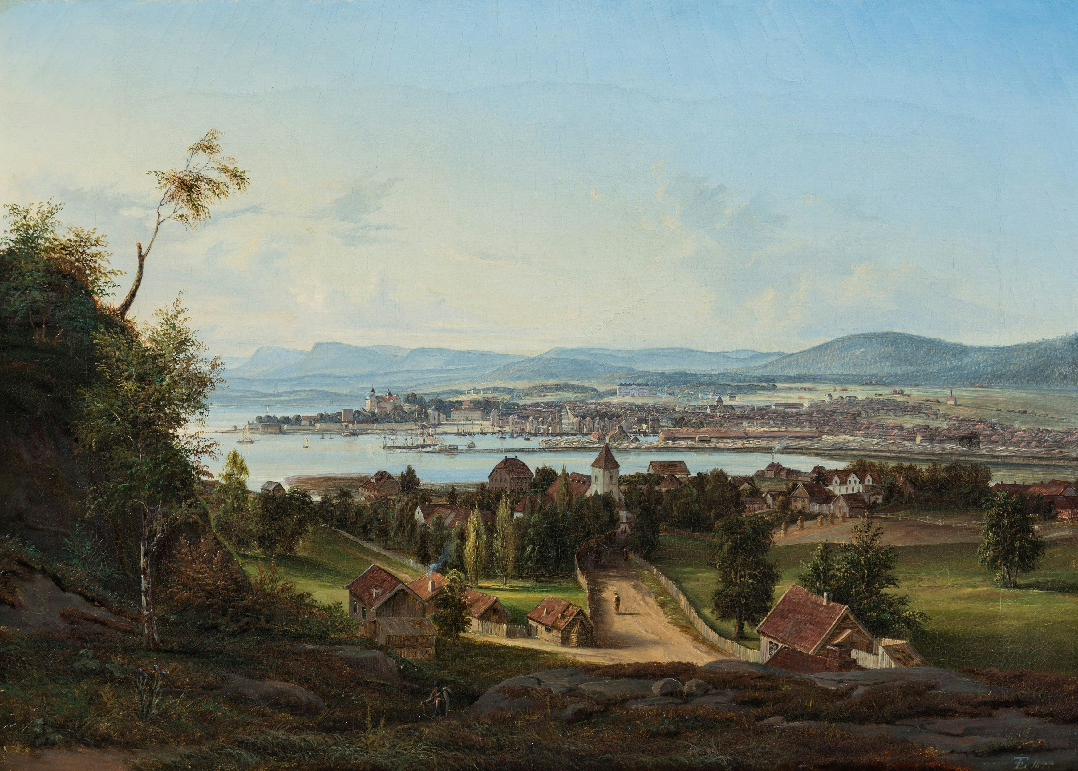 Johan Fredrik Eckersberg, «Utsikt over Christiania», 1864.