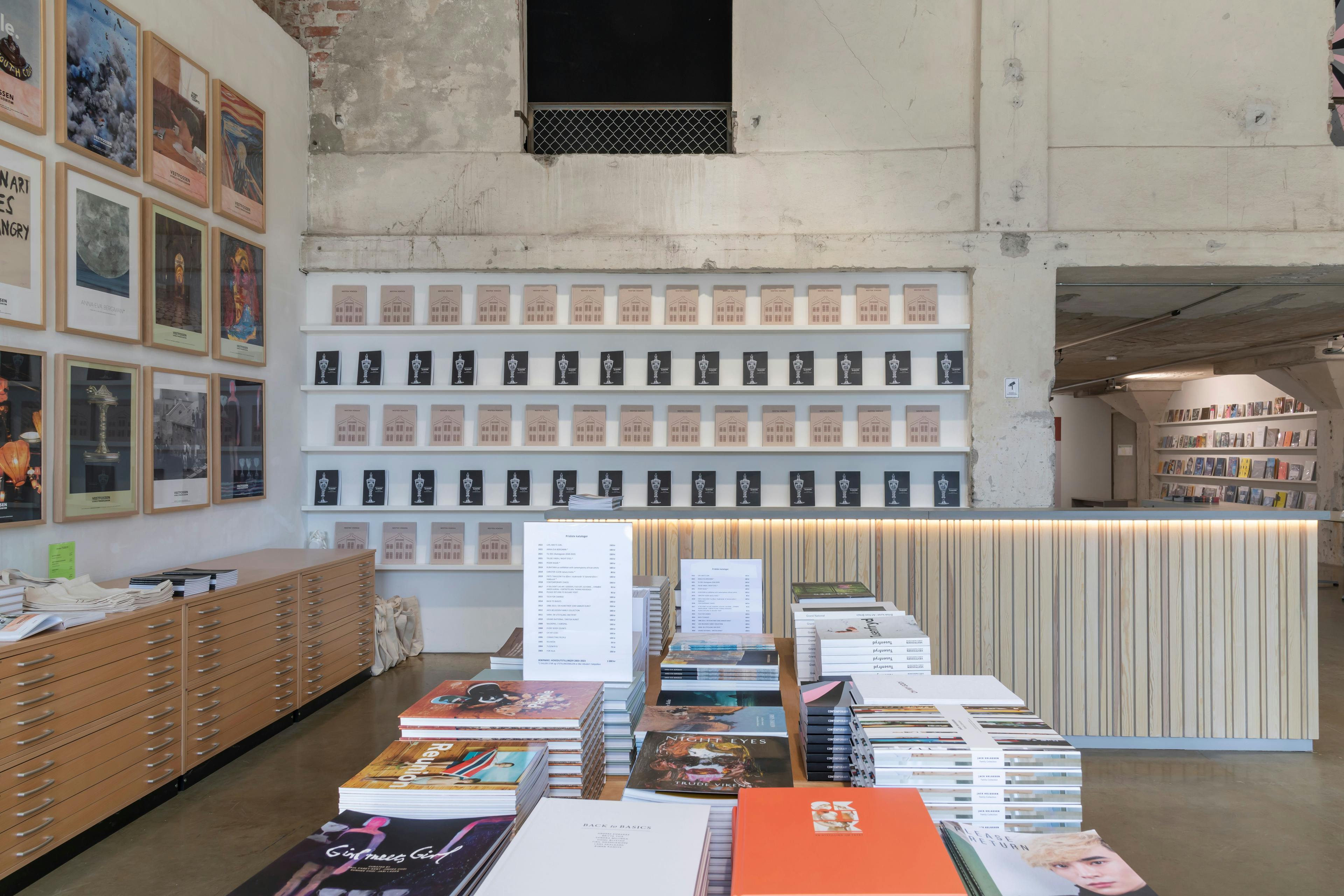 The Bookstore offers catalogues from present and previous exhibitions